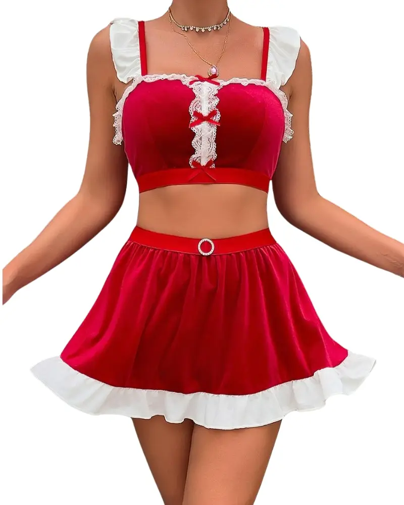 Céleste - Tenue Velours Raffinée Rouge